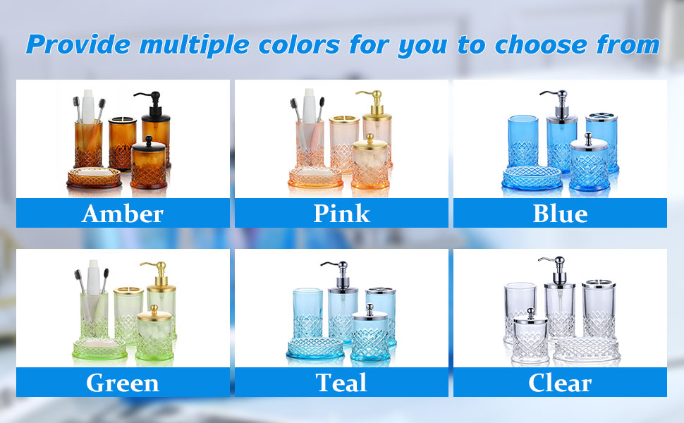 glass bathroom accessory set