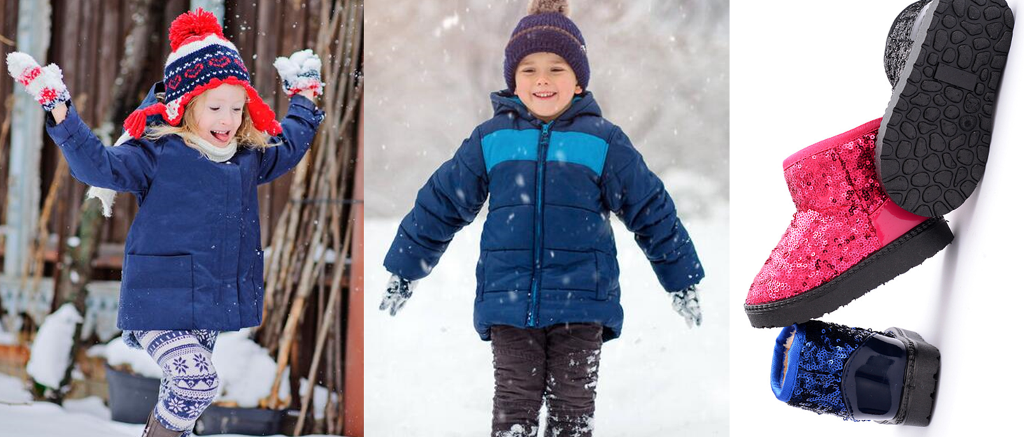 Boys Girls Sequin Snow Boots