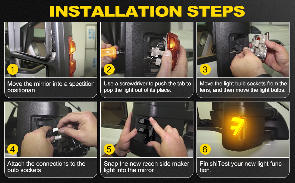 CAFOPAR LED Side Mirror Marker Lights for 20082016 F250