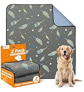 Washable Pee Pads for Dogs: 2 Pack Reusable Pee Pads for Dogs, Waterproof & Leakproof Washable Pu...