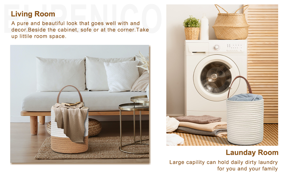 Elipenico 2pack Jute Hanging Basket, Closet Storage Bins, Small Woven