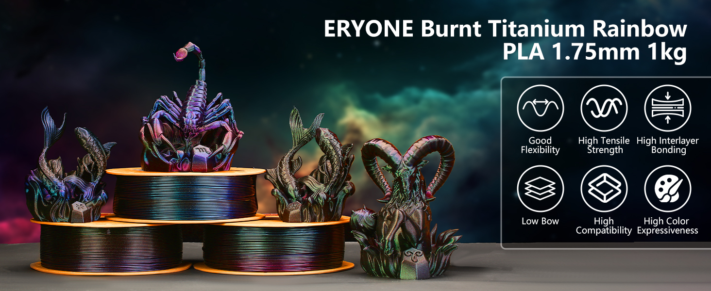 Burnt Titanium Rainbow PLA