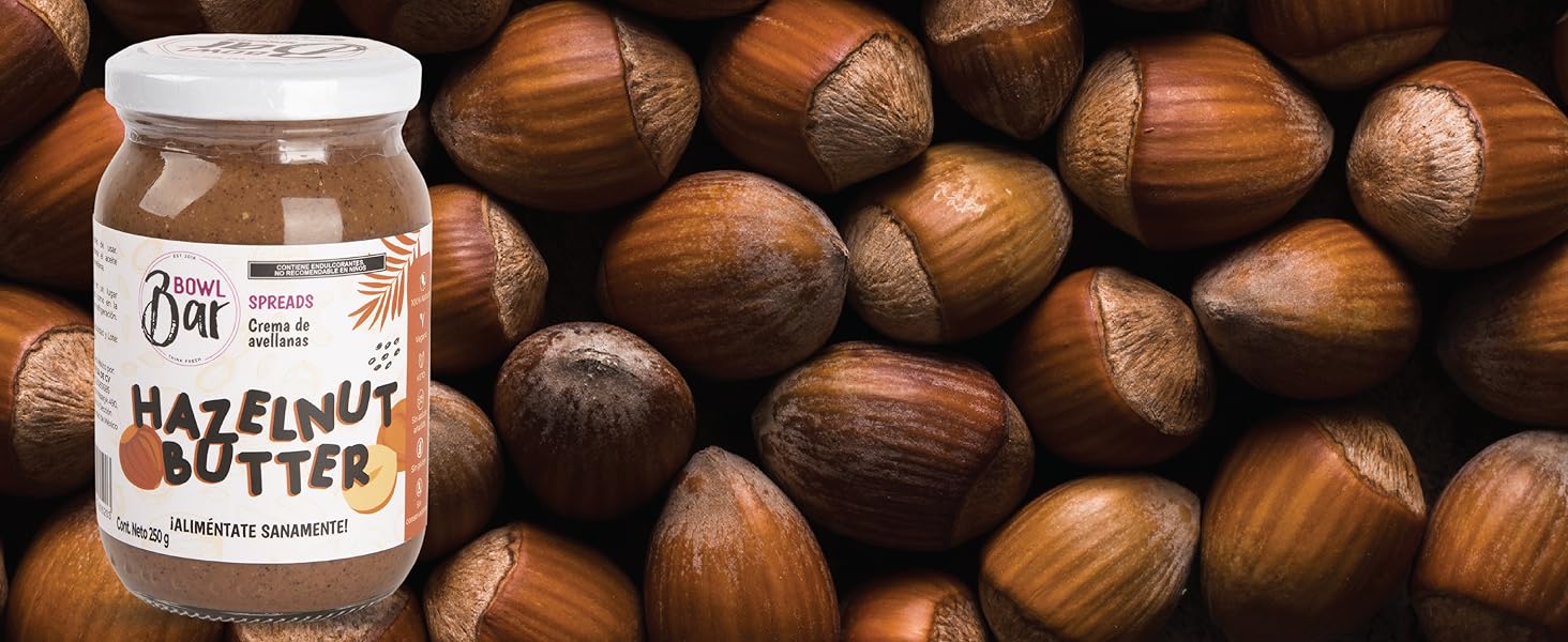 avellana, hazelnut, spread, crema, untable, keto, sin azucar, vegano, natural, saludable