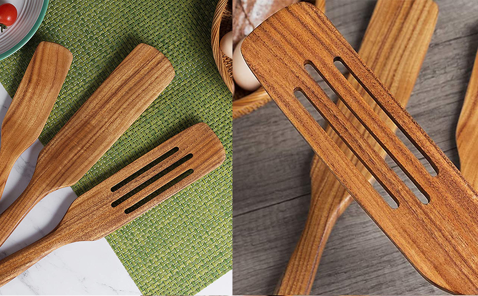 Wooden Spurtles Set, 5 Piece Spurtle Kitchen Utensils
