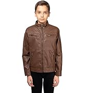 X RAY Boys Motorcycle Stand Up Collar Sherpa Lined Casual Pu Leather Jacket