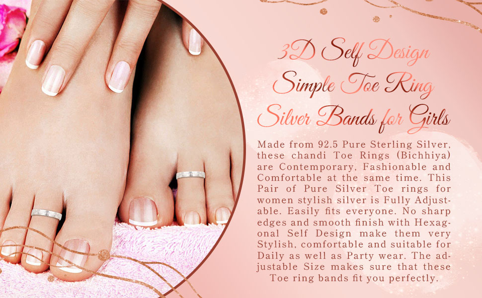 Toe rings silver women ring pure design sterling bichiya chandi girls jewelry gift fancy