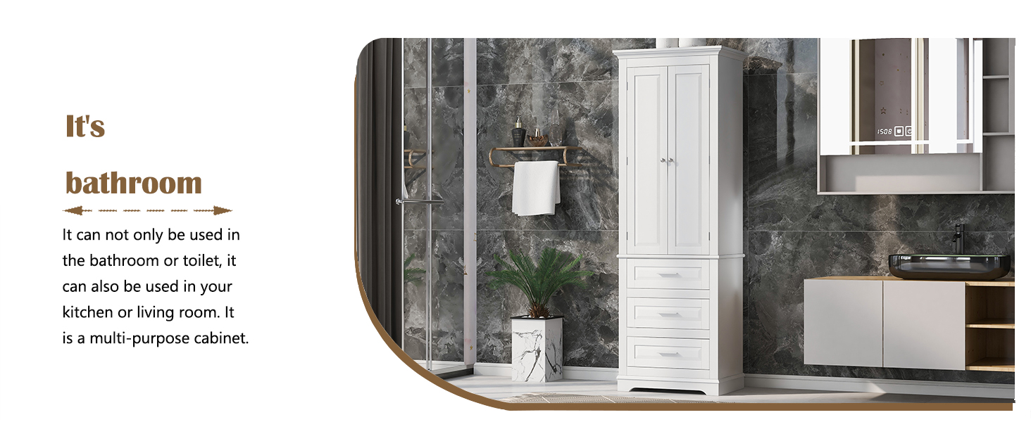 Fulocseny Storage with Three Drawers, Tall Storage