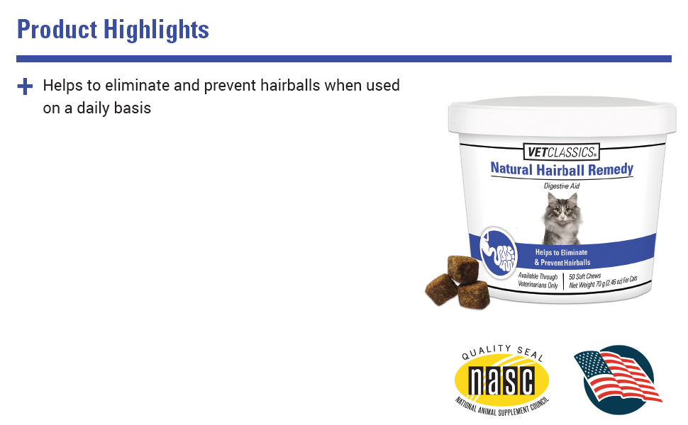 Vet Classics Cat Hairball Aid Supplement for Cats Pet