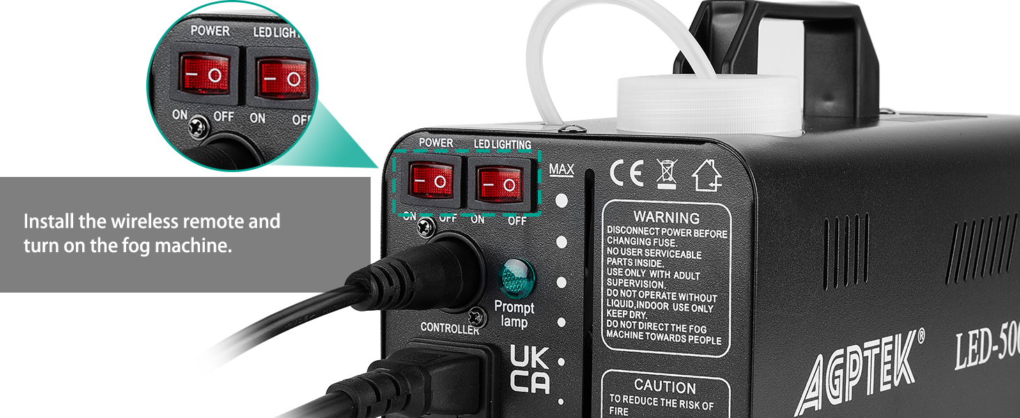 Fog Machine, AGPtEK Fog Machine with Remote Control & Colorful LED