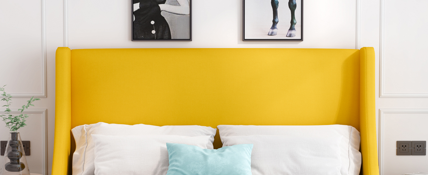 Allewie King Size Bed Frame, Platform Bed Frame with