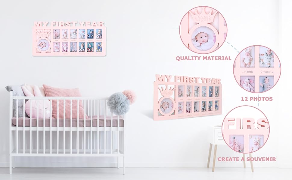 Baby Age Stages Photo Frame 13 Opening Slots Picture Frame My First Year Photo Frame