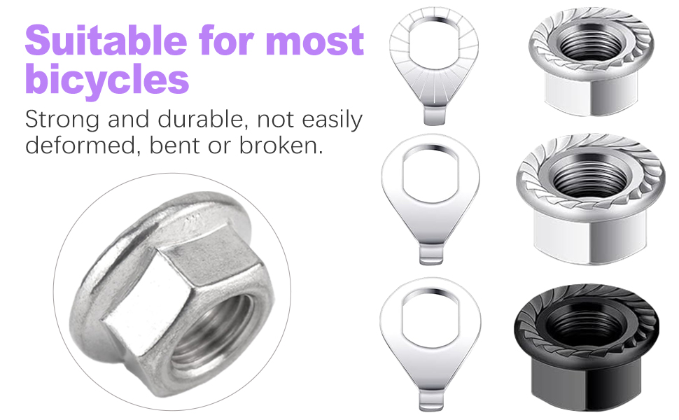 Bike Axle Nut and Washer Kit