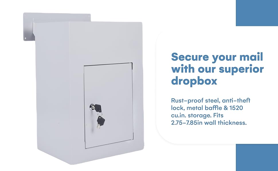 flybold Drop Slot Safes Key Drop Box Mail Slots for Walls