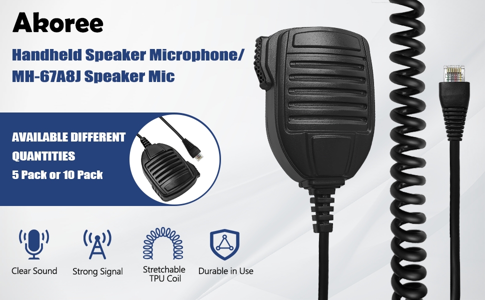 Amazon.com: MH-67A8J Handheld Speaker Microphone 8 Pin Mic for