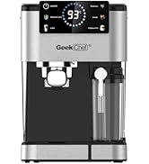 Geek Chef Espresso Machine with Automatic Milk Frother, 20 Bar Pressure, Cappuccino & Latte Maker...