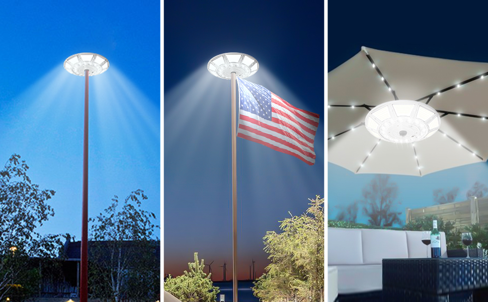 Flagpole lights outdoor solar powered for flagpole, outdoor, garden, pathway, yard
