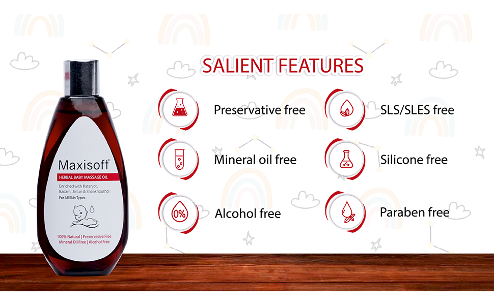 Amazon.in Buy Maxisoft Herbal Baby Massage Oil Preservative Free