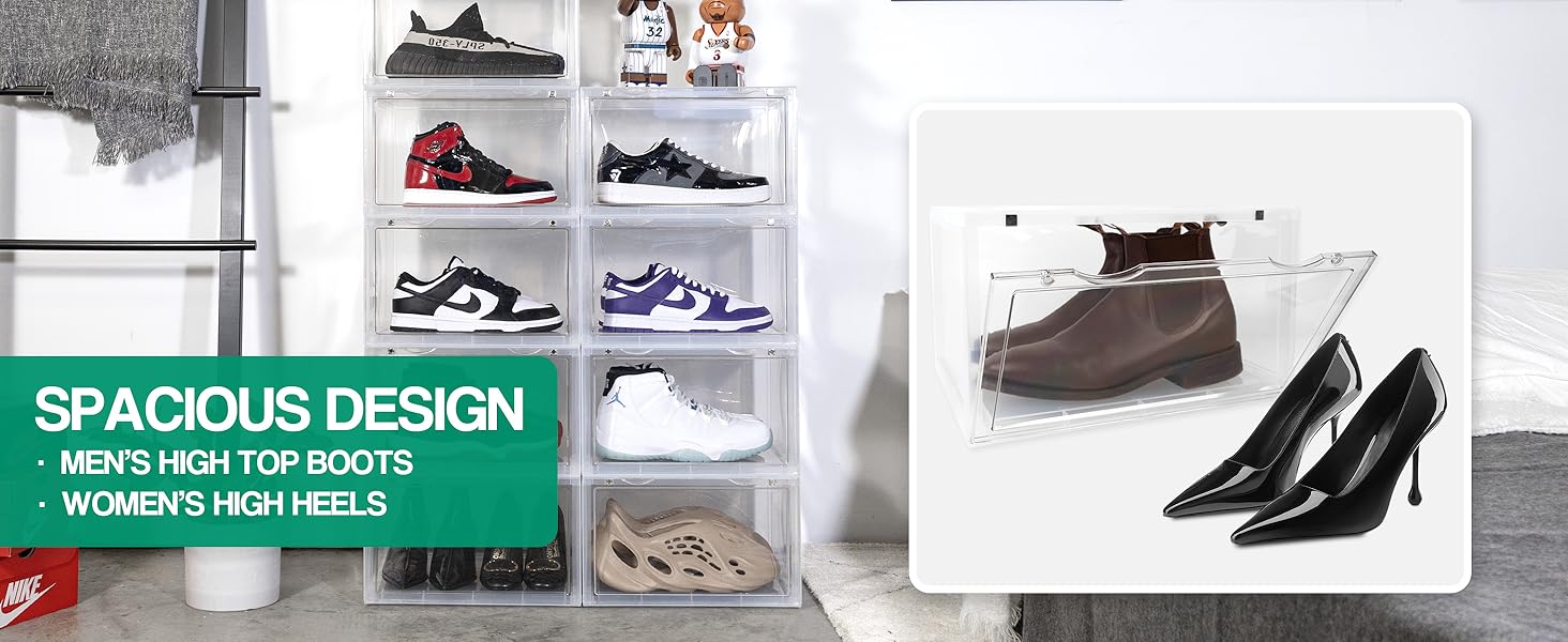 OLLIE XL Shoe Storage Boxes Foldable and Stackable Shoe Storage