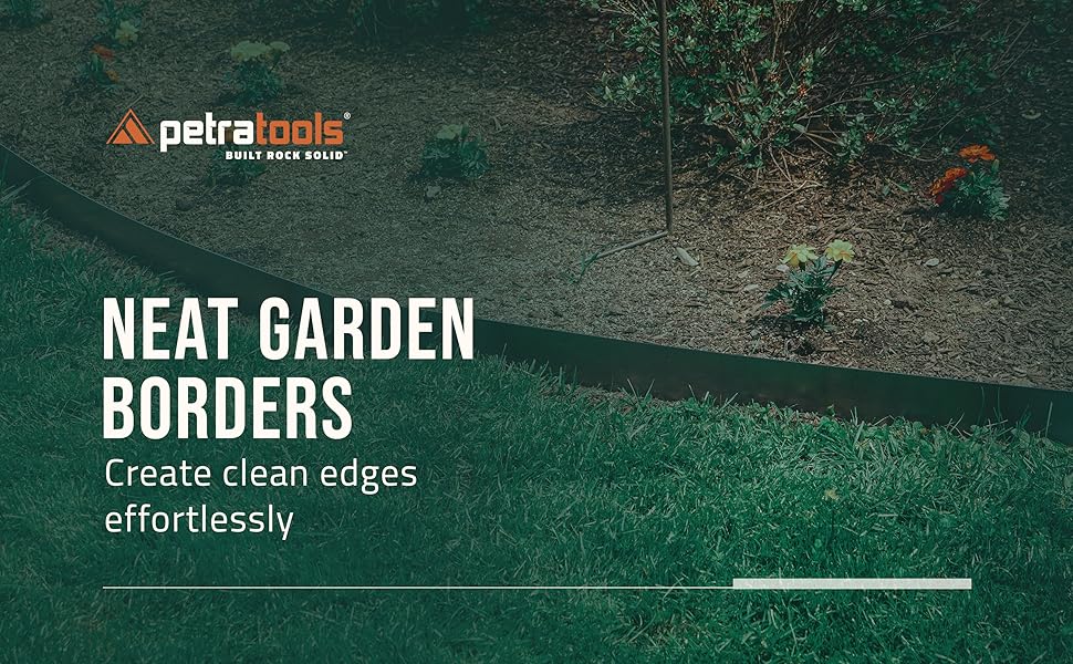 PETRATOOLS Steel Landscape Edging 48 x 6 Kit, Metal Edging