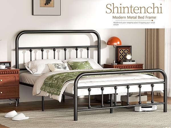 Bible様　お取り置き Amazon.com: Shintenchi Full Size Bed Frame with Headboard