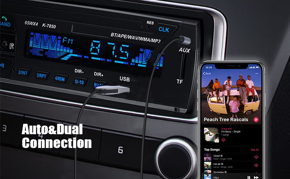 VANOTOM Aux to Bluetooth 5.0 Receiver 3.5mm Bluetooth