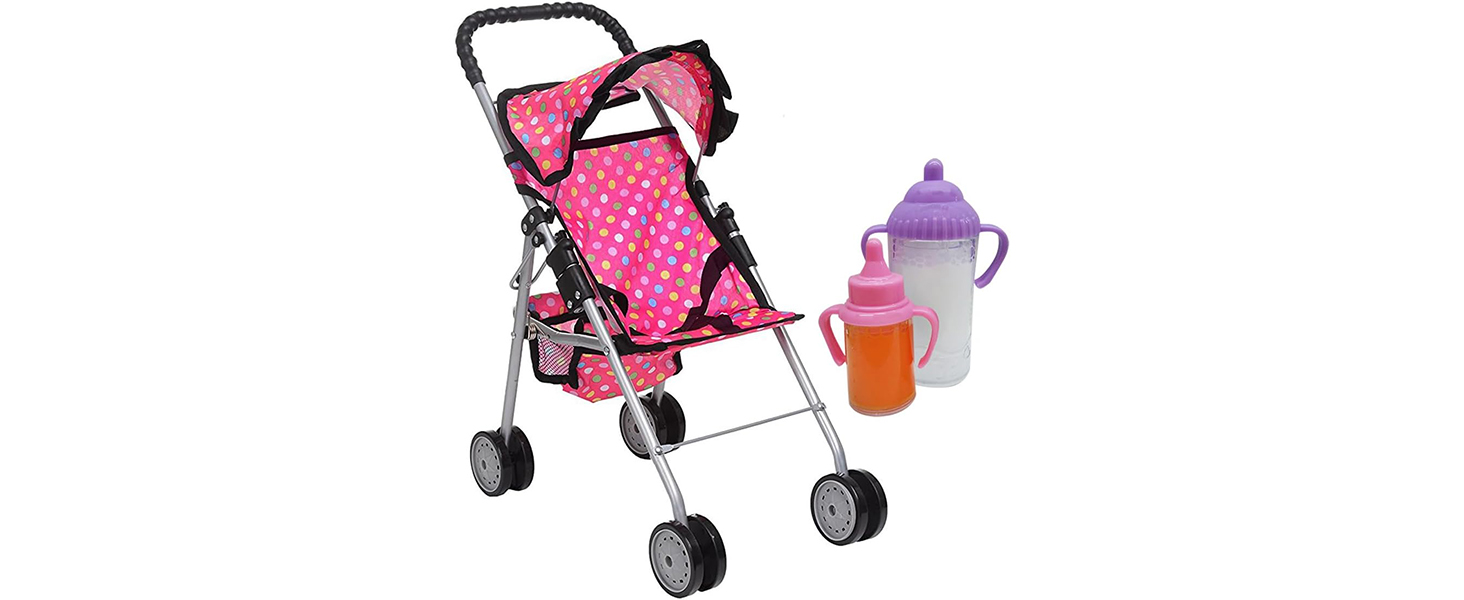 fash n kolor Doll Stroller with Basket