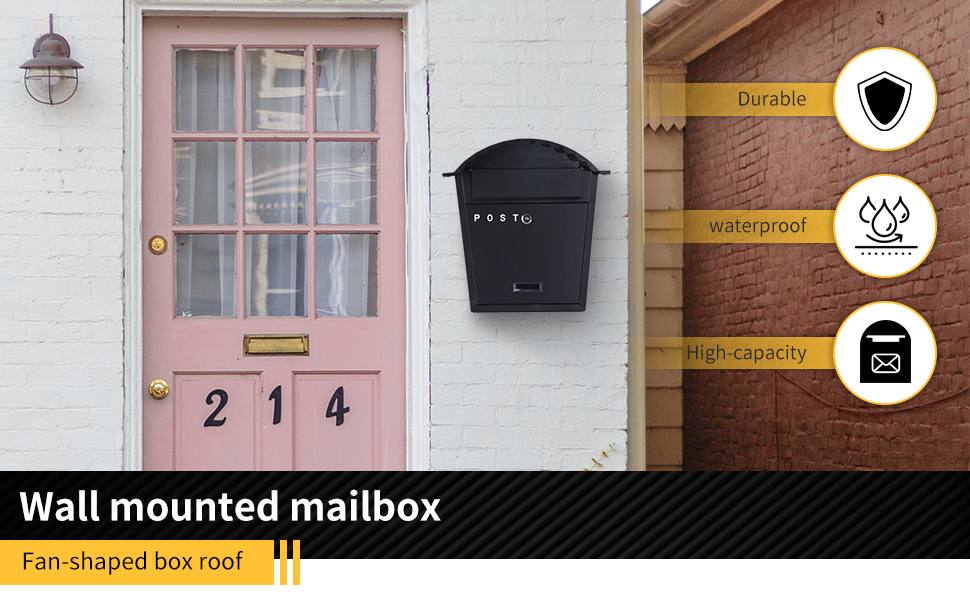 EPROSMIN Classic Wall Mounted Post Box / Letterbox/ Mail Box / Galvanised Steel / Lockable