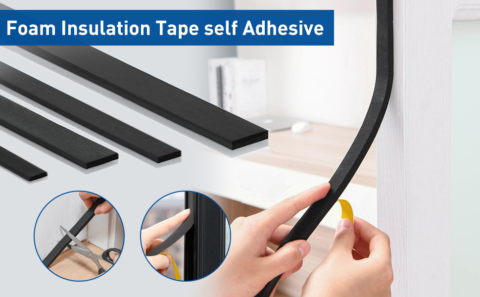 Ablink Weather Stripping Door Seal Strip, Foam Door Weather Stripping