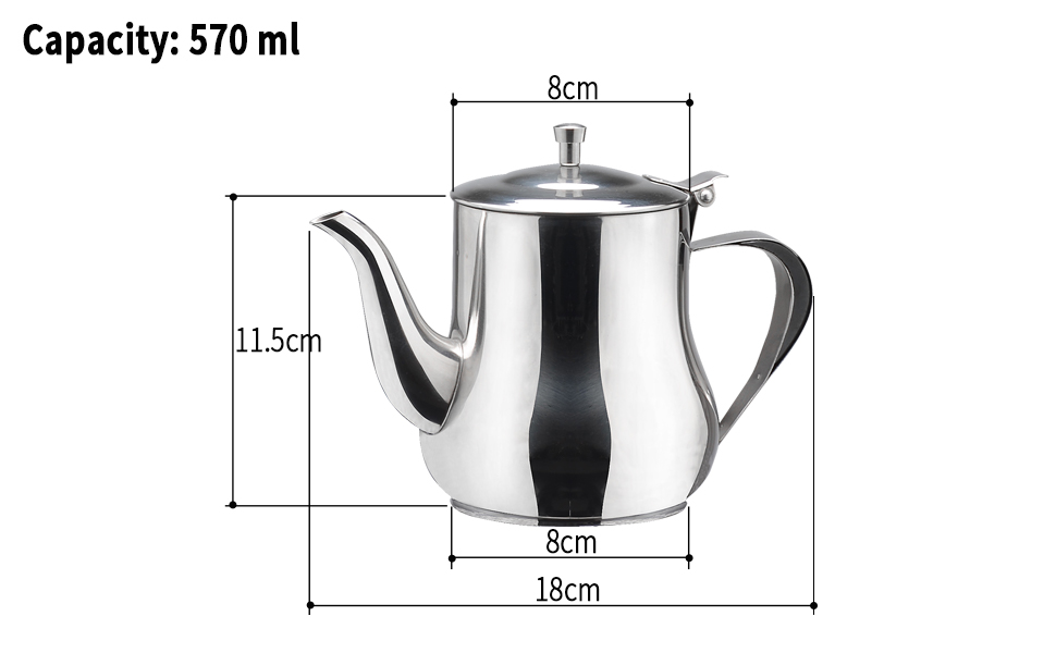 SANQIAHOME 570ml(20Oz) stainless steel small teapot Teapots