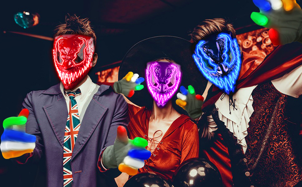 Halloween mask with gloves