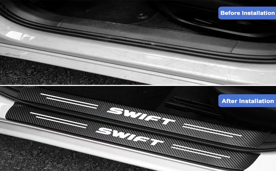 Pivdo® 4PCS Car Door Strip Carbon Fiber Wrap Sill Edge Anti Scratch