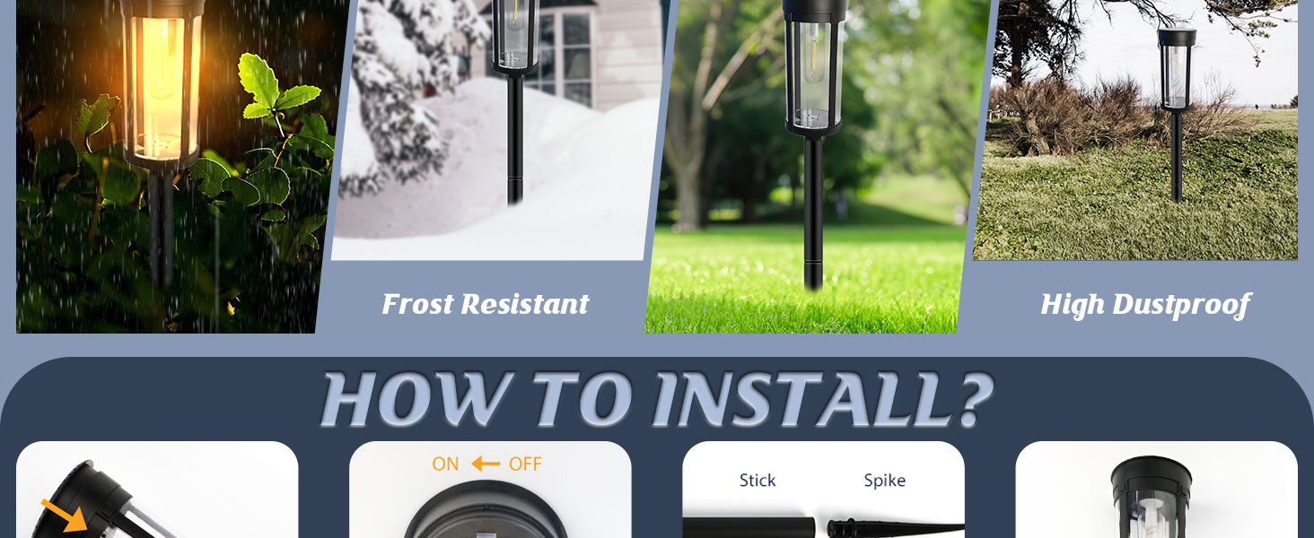 Lumsoloire 8 Pack Solar Pathway Lights Outdoor