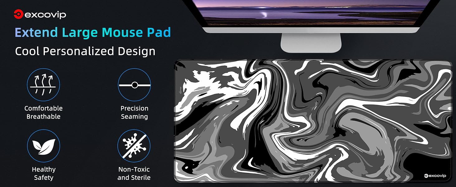 excovip Large Gaming Mouse Pad with Stitched Edges,Personalized Design ...