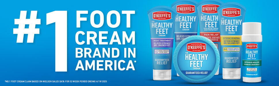 display of all varieties of healthy feet products