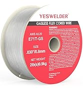 YESWELDER Flux Core Gasless MIG Wire, E71T-GS Mild Carbon Steel .030-Inch Diameter 2-Pound, Stron...