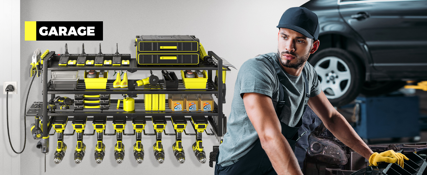 wall-mounted tool drill holder