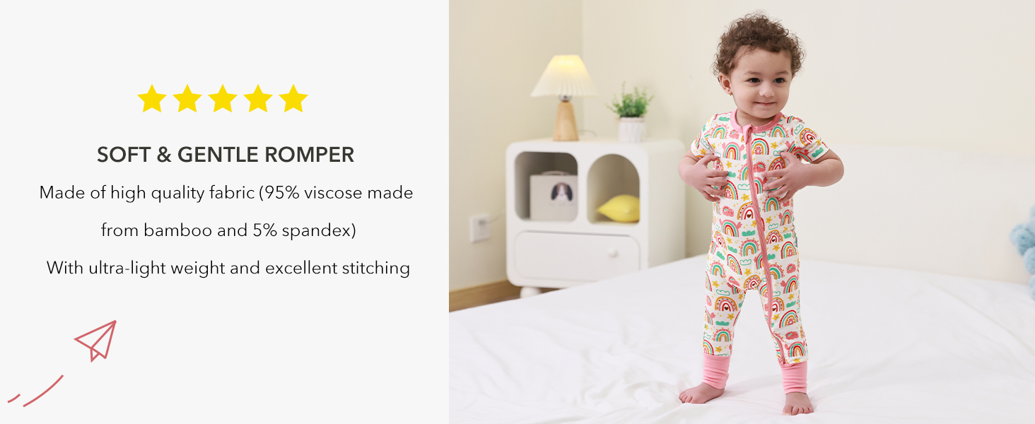 boy's girls footied pajamas short sleeve one-piece romper pjs cotton newborn nightwear for babies