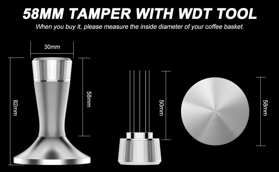 58mm Espresso Tamper Set, Professional WDT Tool, Espresso