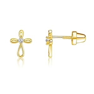 high quality infinity cross earrings gold