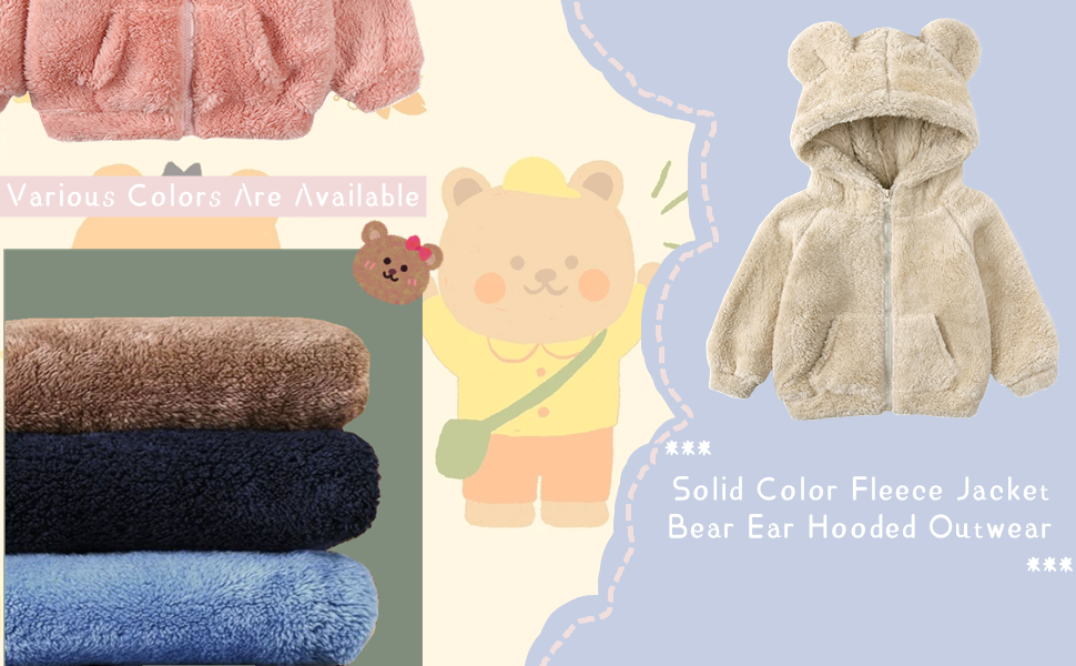 Newborn Infant Baby Girls Boys Jacket Bear Ears Hooded Outerwear