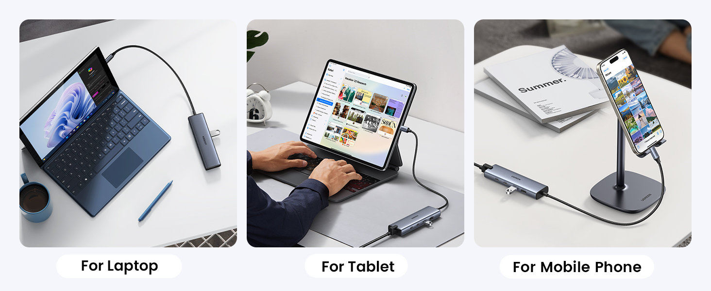 UGREEN USB C to Ethernet Adapter, 5 in 1 USB C Hub Ethernet