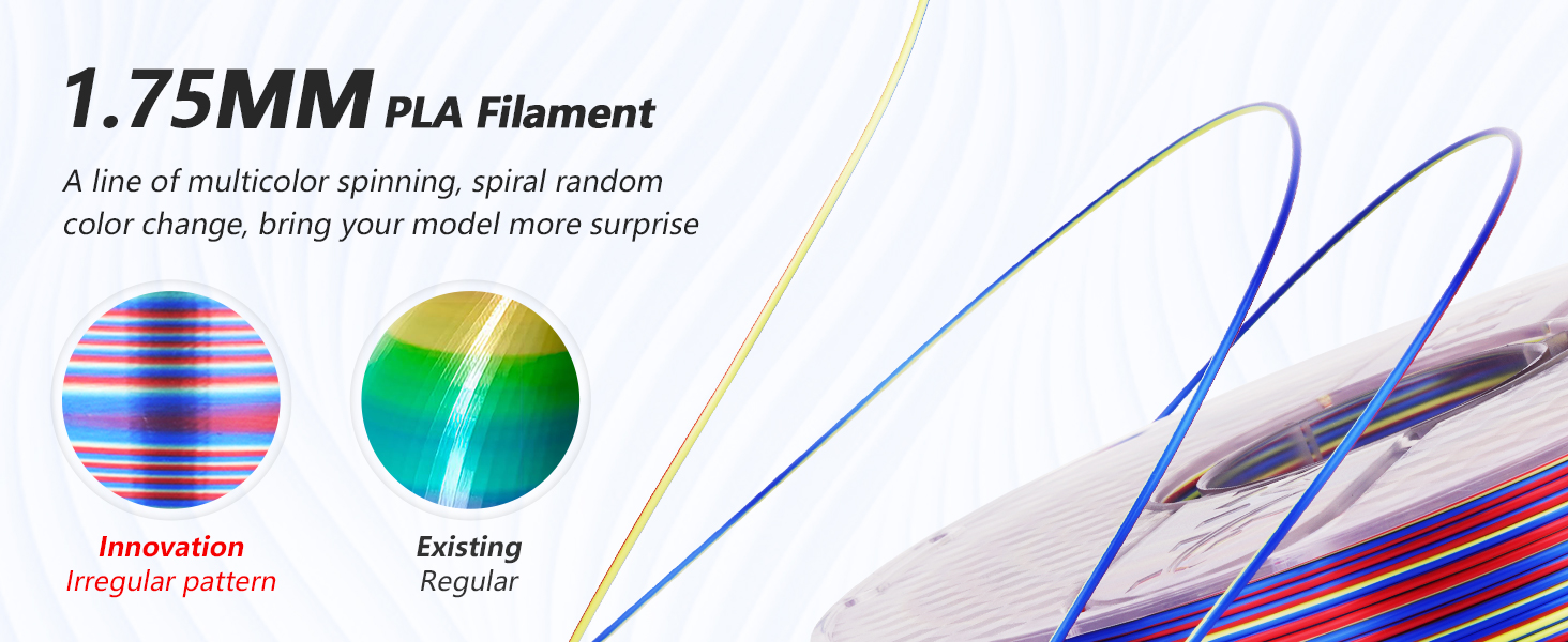 PLA 3D Printer Filament Silk Shiny PLA 1.75mm Color Change Printing Filament 