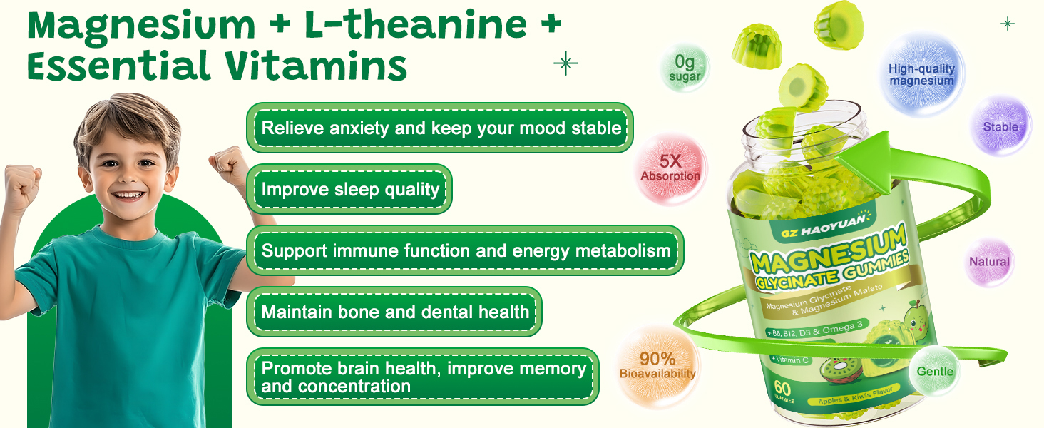 Magnesium Glycinate Gummies for Kids & Adults