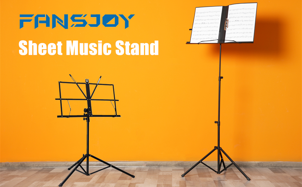 Fansjoy Folding Music Stand, Music Stand for Sheet Music, Portable Sheet Music Stand