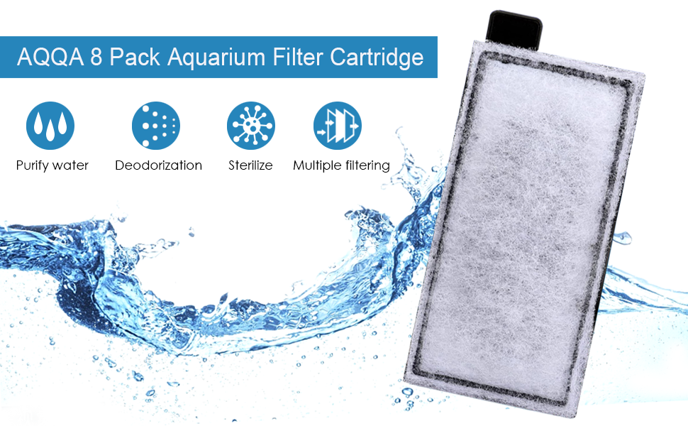 AQQA 8 Pack Aquarium Filter Cartridge Replacement Fish