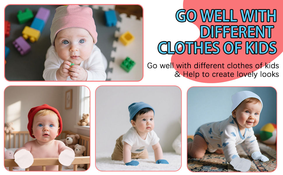Infant Beanie Caps for 0-3 Months