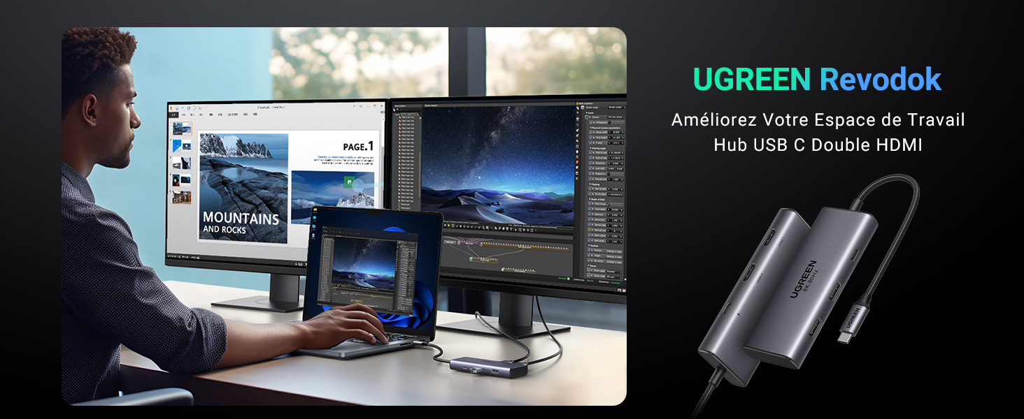 Hub USB C Double HDMI