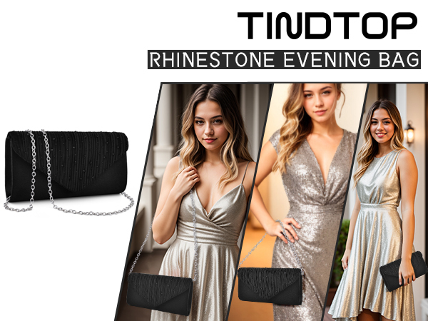 Black clutch purses for women