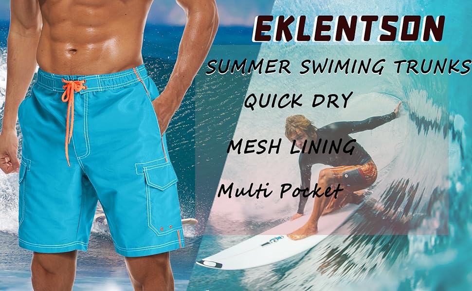 Men's Swim Trunks Board Shorts Beach Pants Swimming Waterproof Quick Dry Surfing Boardshorts