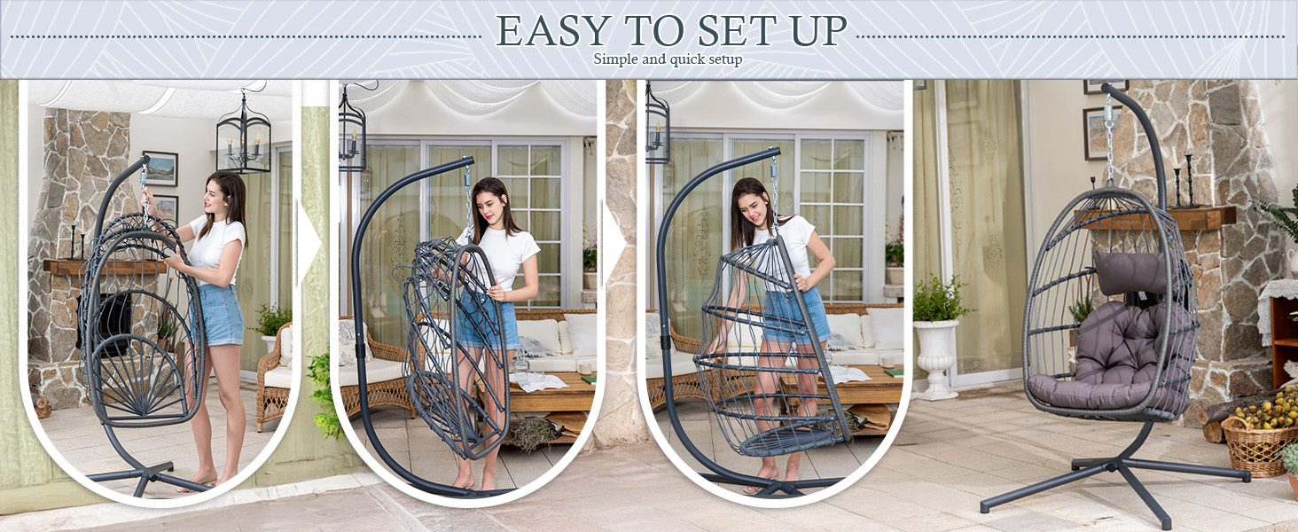 egg swing chair with stand